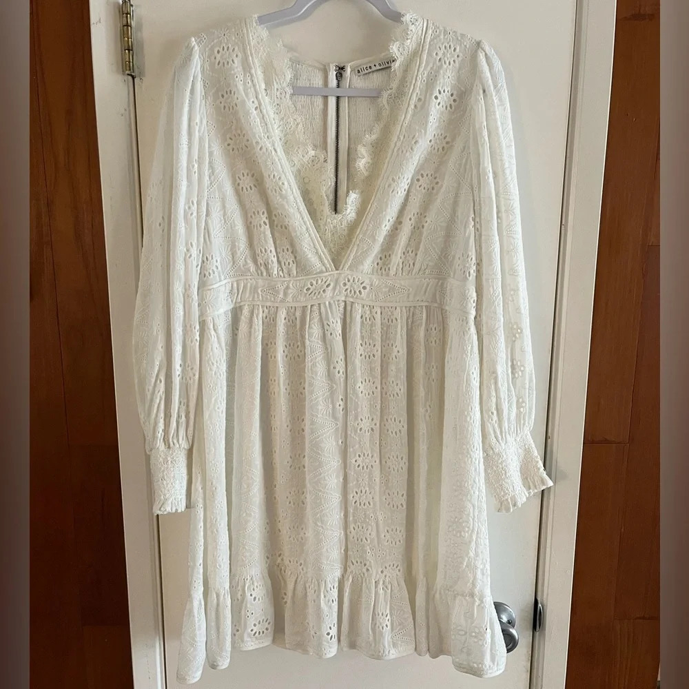 Alice + Olivia Marita Smocked Mini Dress - Picture 2 of 8